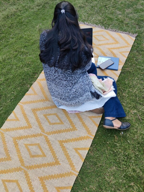 Handmade Wool Jute Rug, Home Decor Rug,Yellow