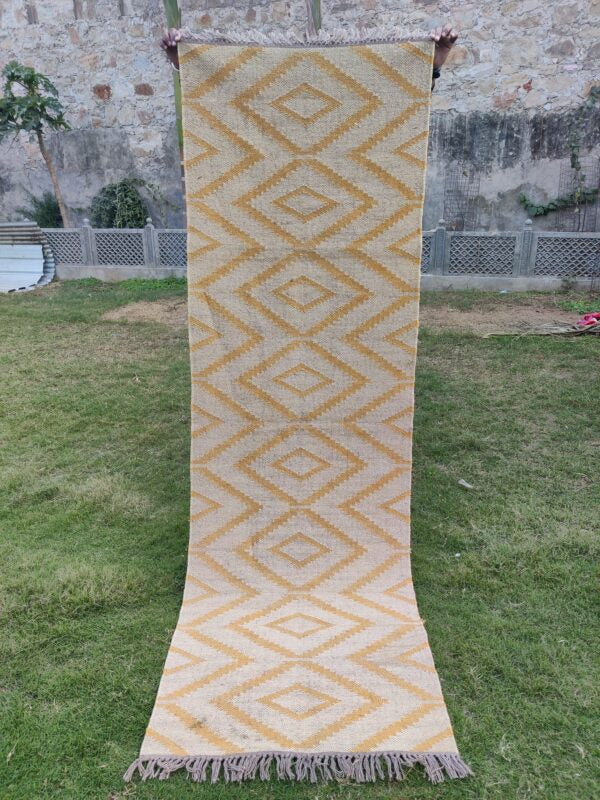 Handmade Wool Jute Rug, Home Decor Rug,Yellow