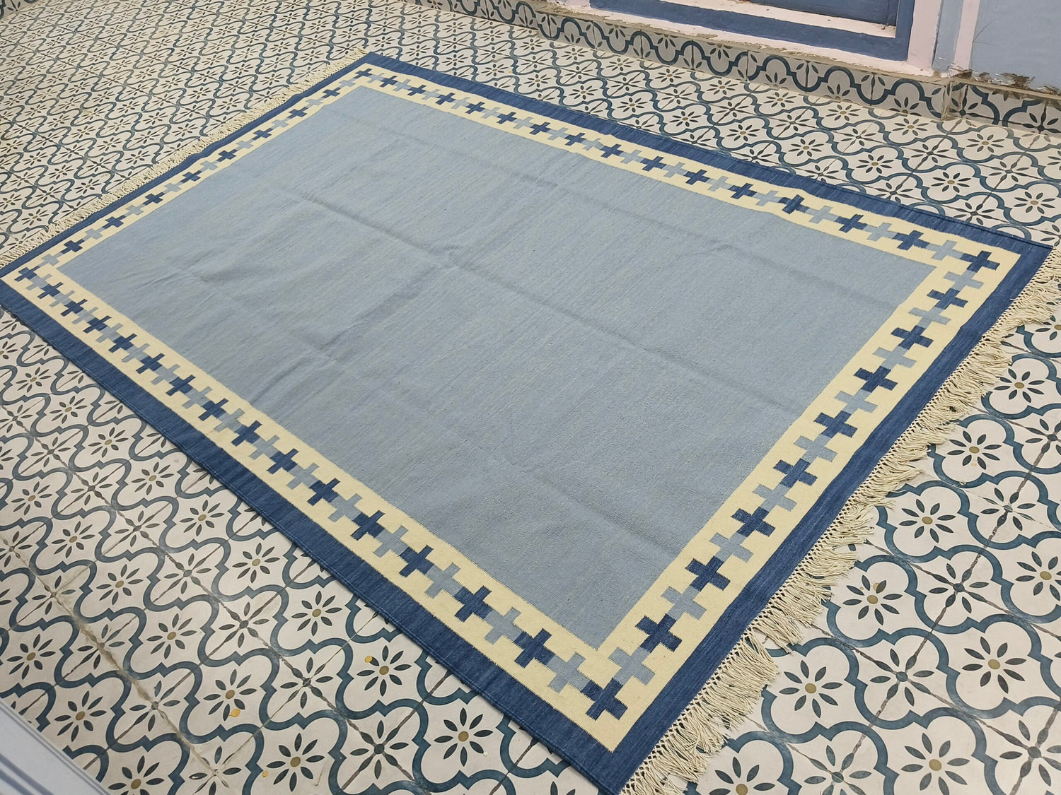 Wool Cotton Kilim Flatweave Rug, Home Decor Rug, Bedroom Rug, Custom Rug