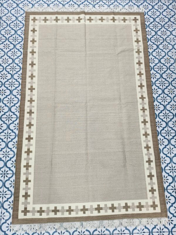 Cotton Wool Kilim Area Rugs,Vintage Woolen Rug, Flatweave Wool Rugs