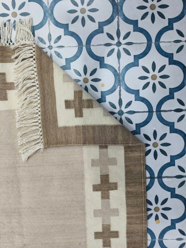 Cotton Wool Kilim Area Rugs,Vintage Woolen Rug, Flatweave Wool Rugs