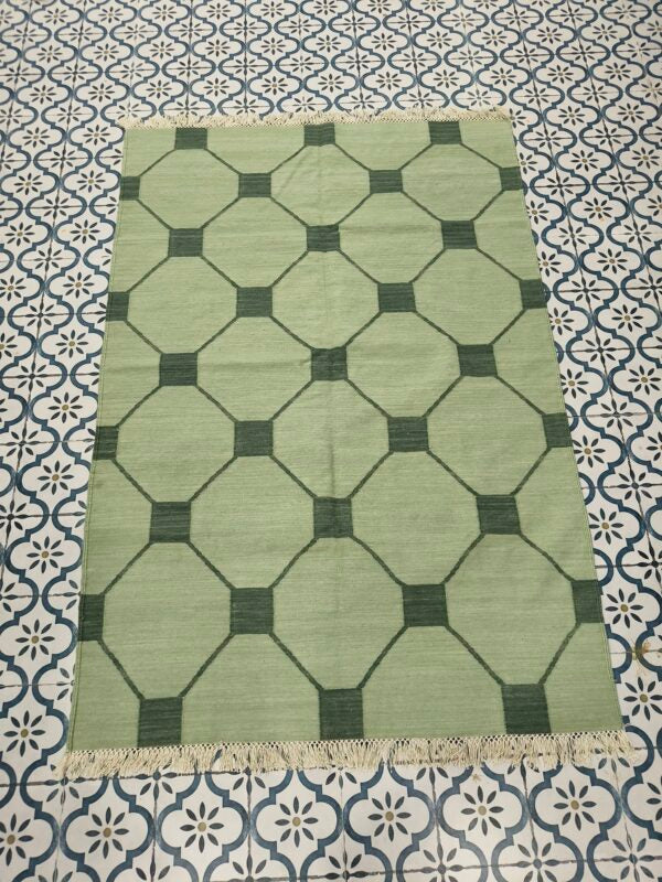 Wool Kilim Area Rugs Geometric Design, Handmade Modern Kilim Woven Rug