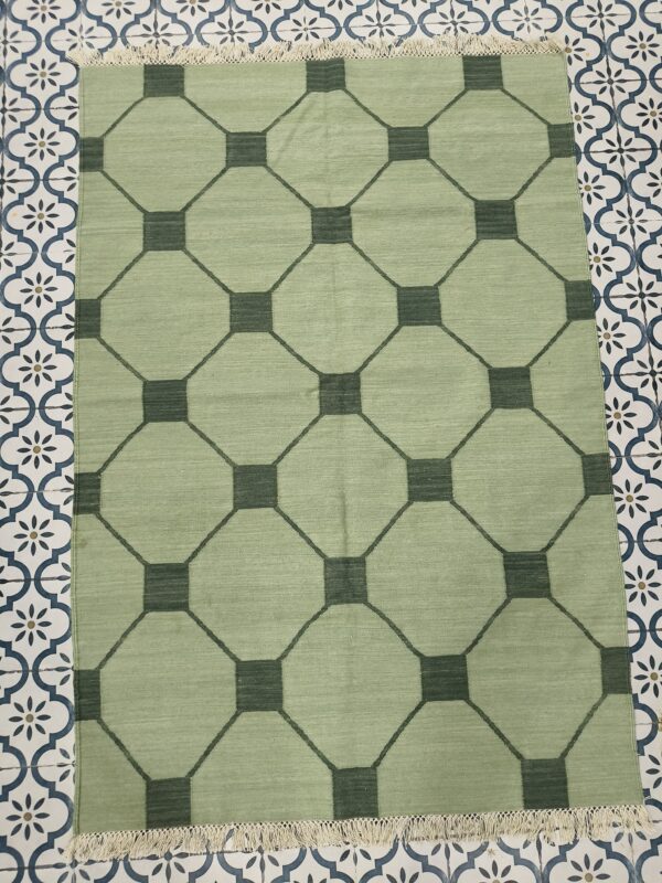 Wool Kilim Area Rugs Geometric Design, Handmade Modern Kilim Woven Rug