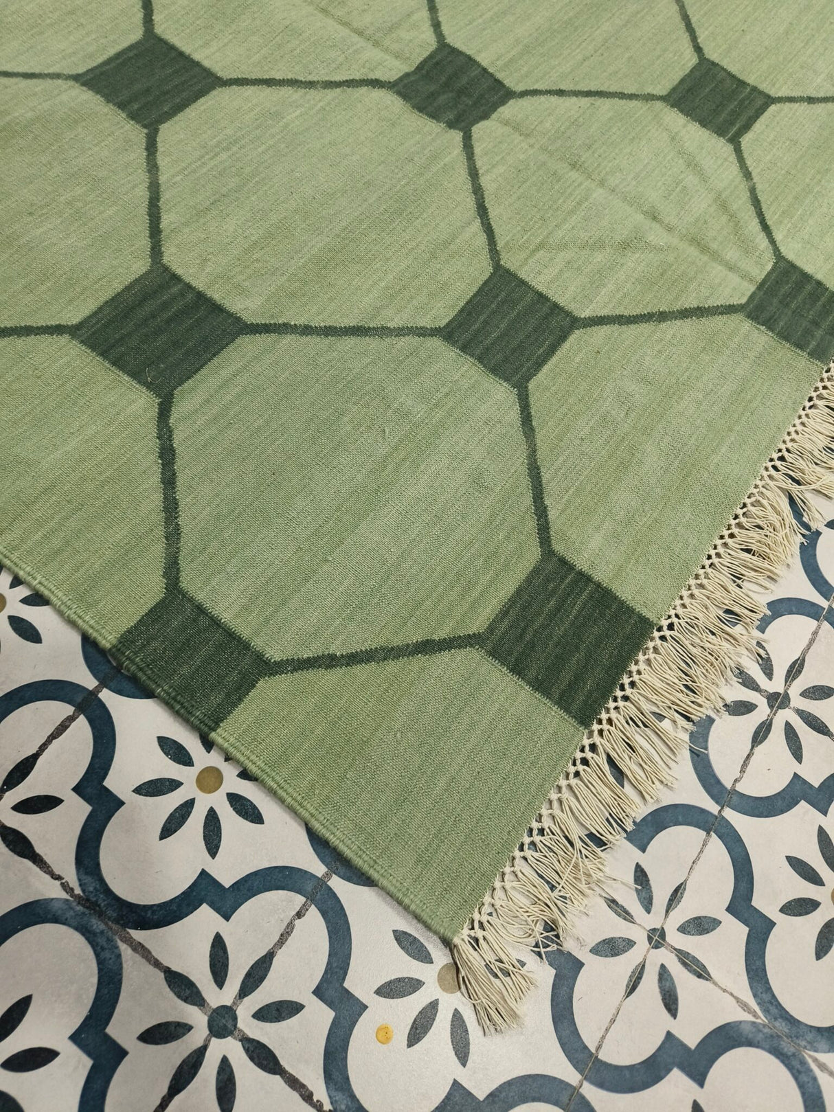 Wool Kilim Area Rugs Geometric Design, Handmade Modern Kilim Woven Rug