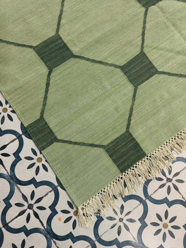 Wool Kilim Area Rugs Geometric Design, Handmade Modern Kilim Woven Rug