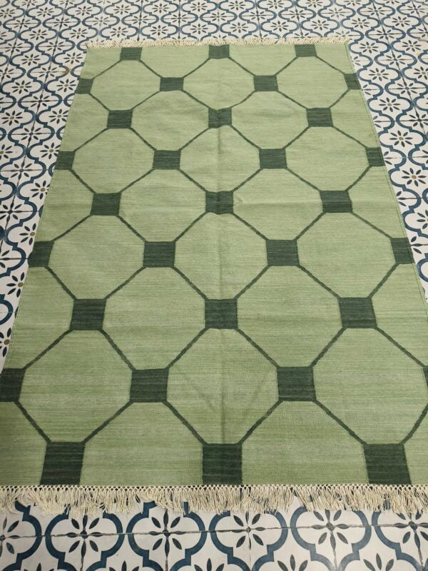 Wool Kilim Area Rugs Geometric Design, Handmade Modern Kilim Woven Rug