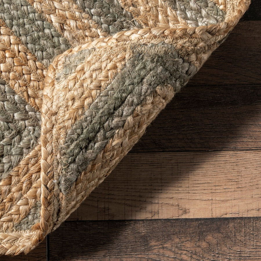 Diamond Pattern Jute Area Rug – Natural Handwoven Rug for Living Room