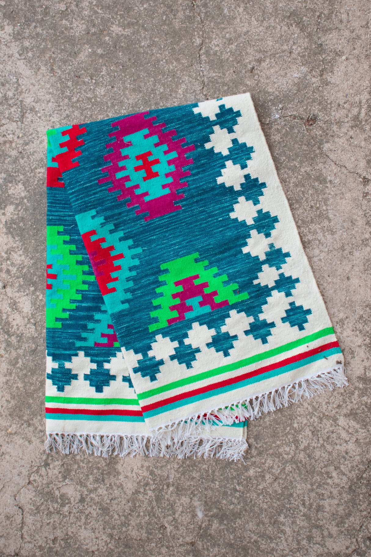 Colorful Cotton Wool Kilim Rug Designer Rug