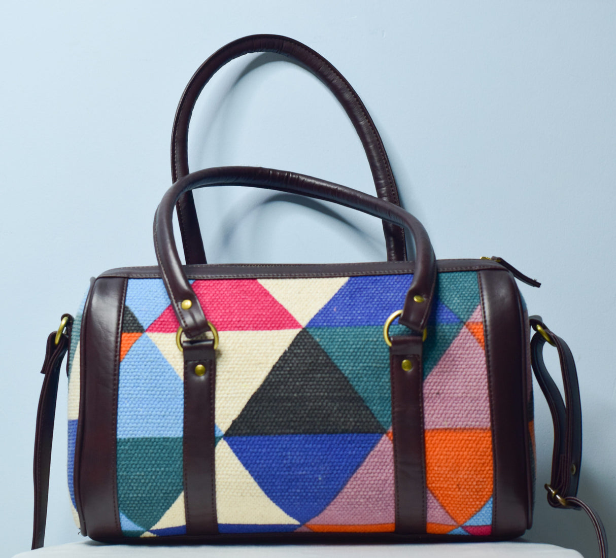 Jute and Dhurrie Fabric Bags,Bohemian Dhurrie Handbags