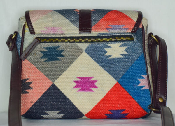 Colorful Box Crossbody Bag,Boho Dhurrie Bags