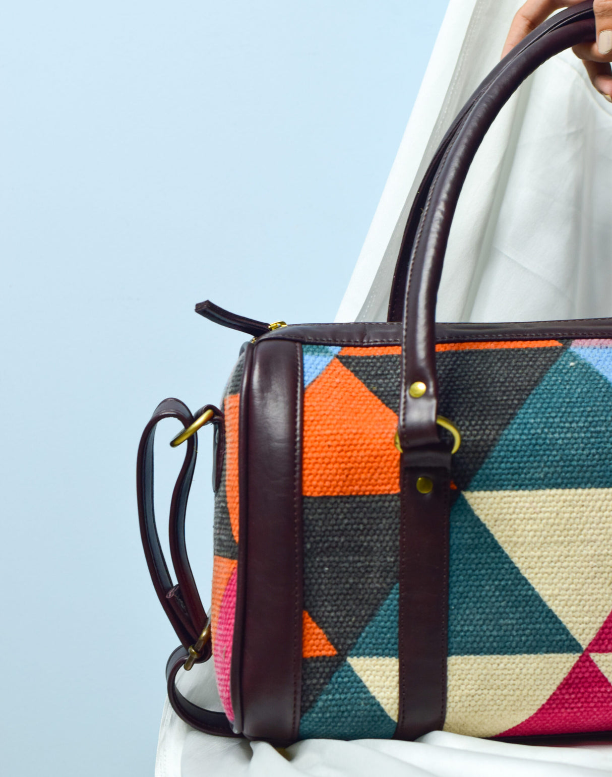 Jute and Dhurrie Fabric Bags,Bohemian Dhurrie Handbags