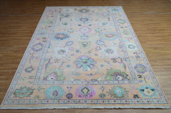 Beautiful Flowe Handmade Oushak Rug Carpet, Luxury Oushak Carpets