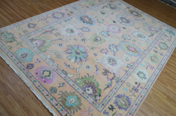 Beautiful Flowe Handmade Oushak Rug Carpet, Luxury Oushak Carpets