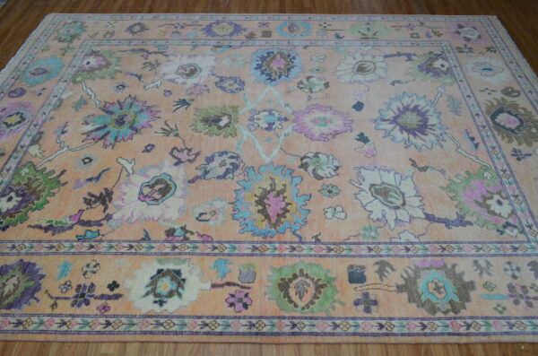 Beautiful Flowe Handmade Oushak Rug Carpet, Luxury Oushak Carpets