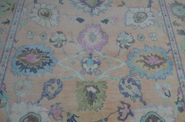 Beautiful Flowe Handmade Oushak Rug Carpet, Luxury Oushak Carpets