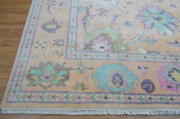 Beautiful Flowe Handmade Oushak Rug Carpet, Luxury Oushak Carpets