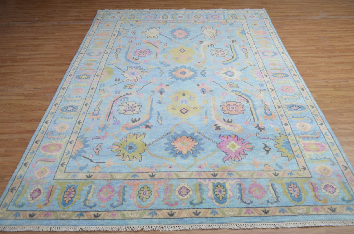 Sky Blue,Custom Oushak Rug,Handmade Oushak Carpets