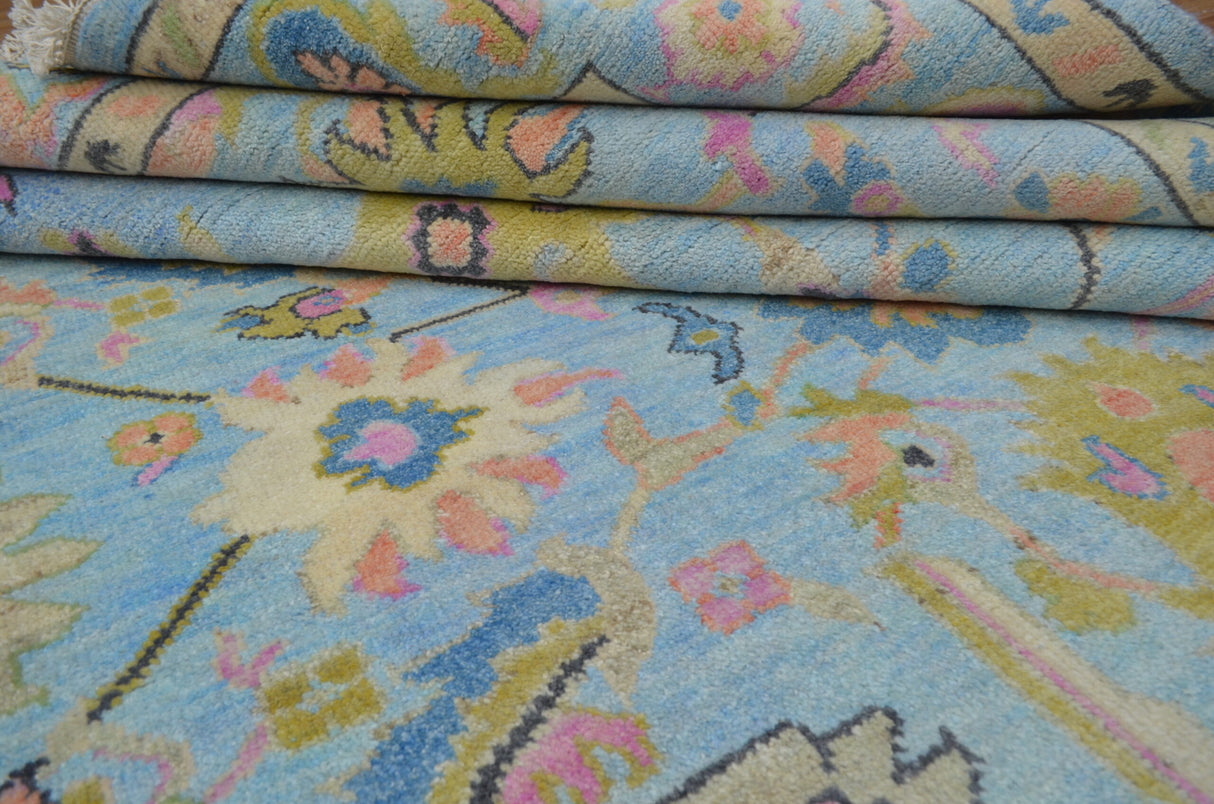 Sky Blue,Custom Oushak Rug,Handmade Oushak Carpets