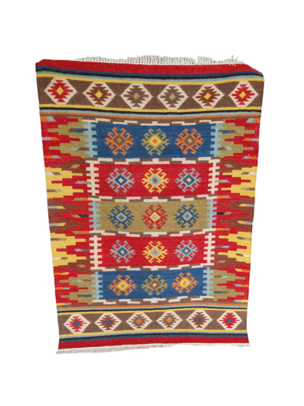 Wool Cotton Kilim Area Rugs Handwoven Traditional Rug