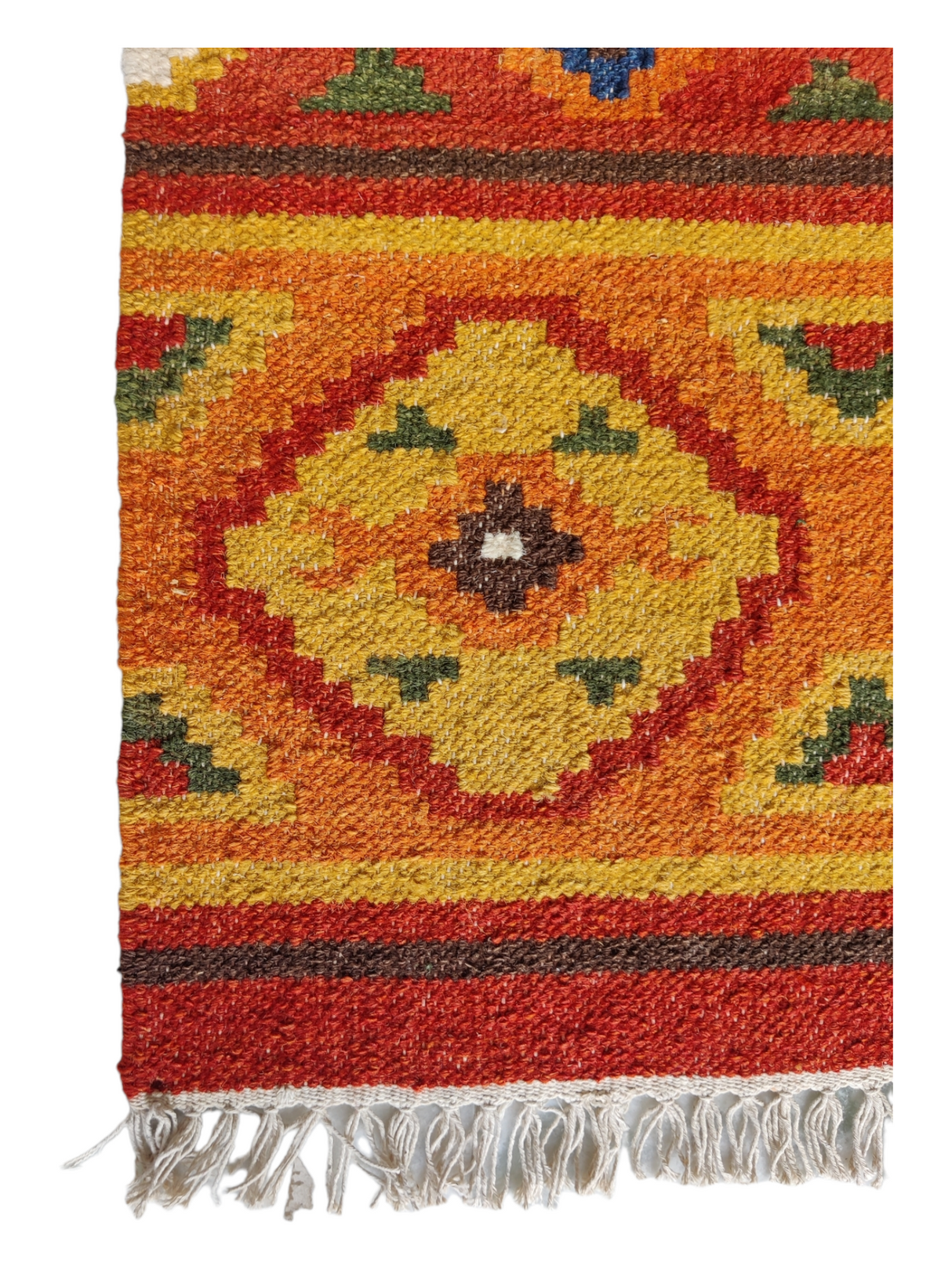 Colorful Kilim Rug Geometric Orange And Yellow Rug
