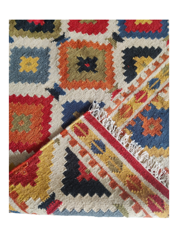 Kilim Flatweave Rug Geometric Multicolor Area Rug Floor Rugs