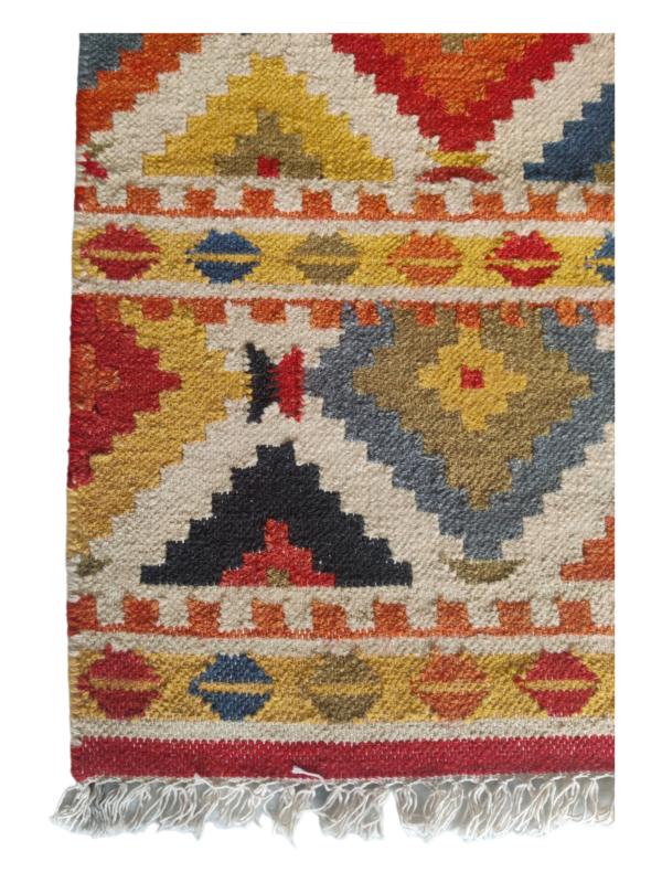 Kilim Flatweave Rug Geometric Multicolor Area Rug Floor Rugs