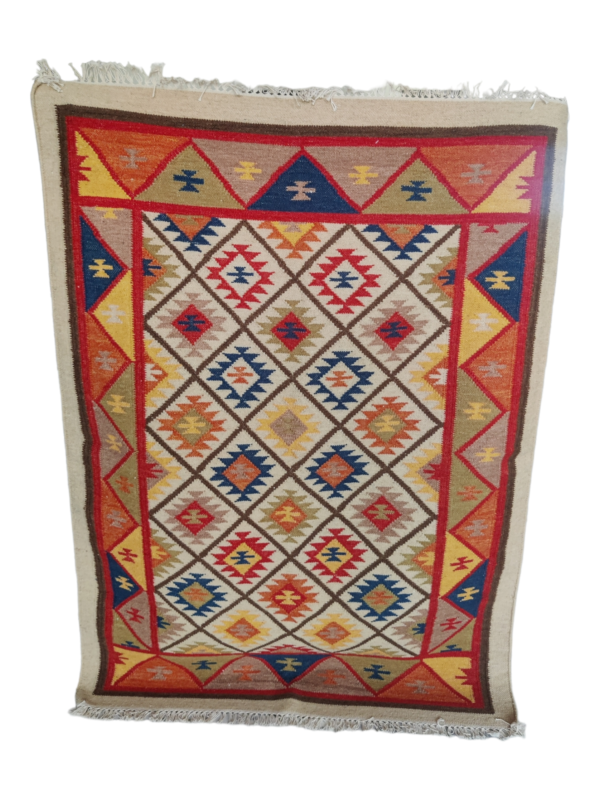 Wool Kilim Area Rugs Cotton Handmade Colorful Rug