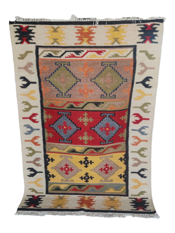 Handmade Wool Jute Kilim Rugs, Livingroom Carpet