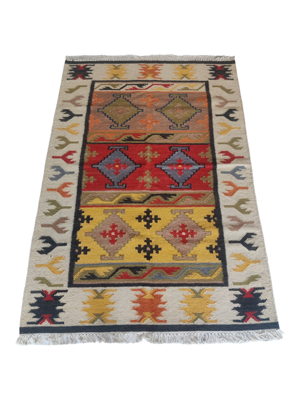 Handmade Wool Jute Kilim Rugs, Livingroom Carpet
