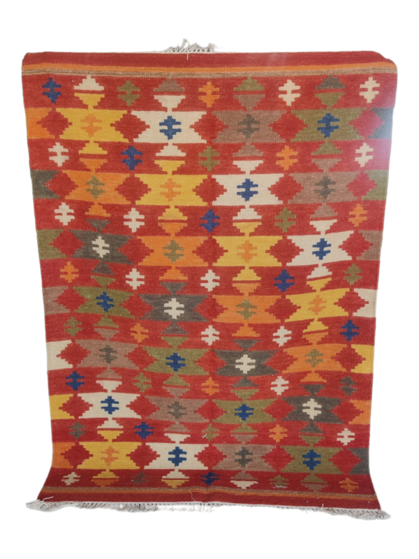 Colorful Kilim Rug Cotton Handmade Bedside
