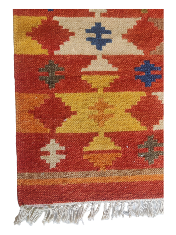Colorful Kilim Rug Cotton Handmade Bedside