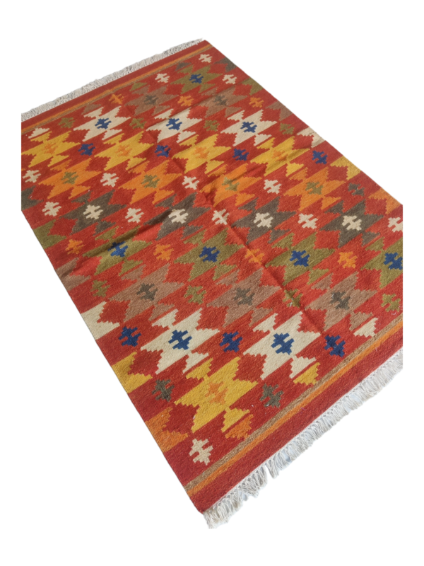 Colorful Kilim Rug Cotton Handmade Bedside