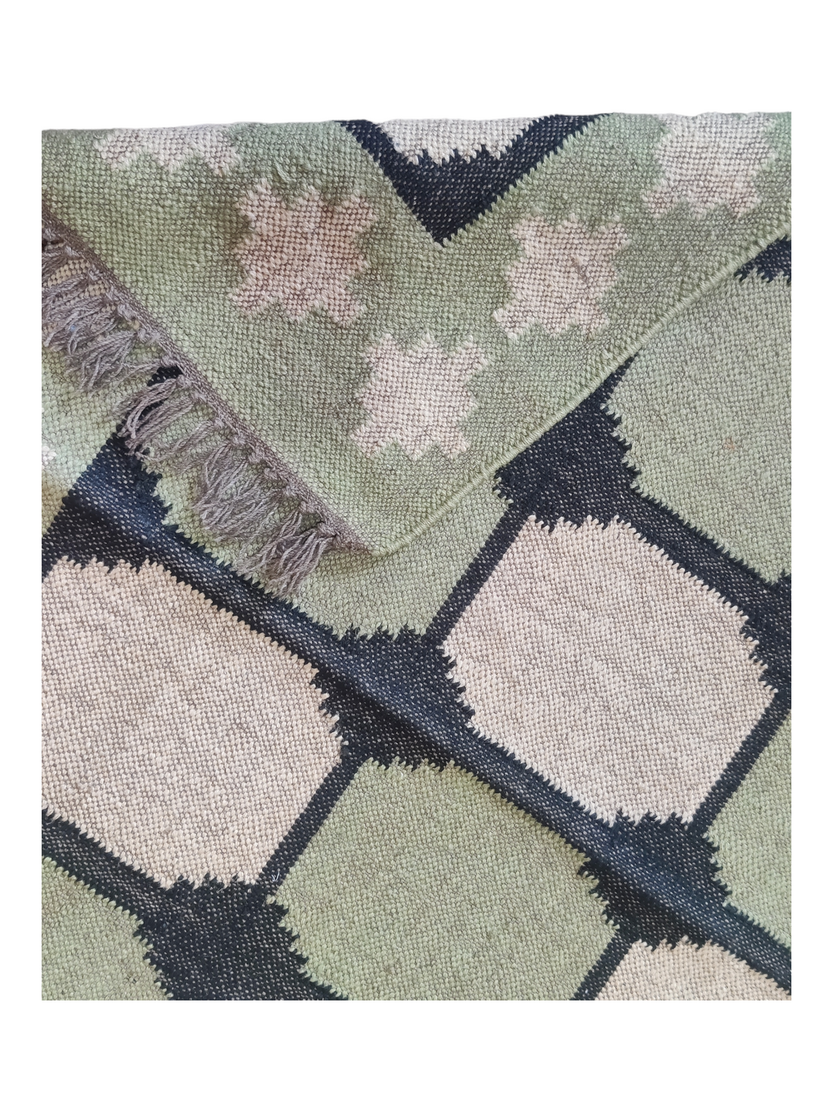 Neutral Wool Cotton Rug Green And White Designer Home Area Rug