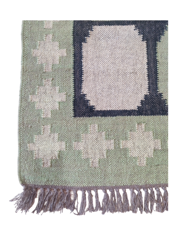 Neutral Wool Cotton Rug Green And White Designer Home Area Rug