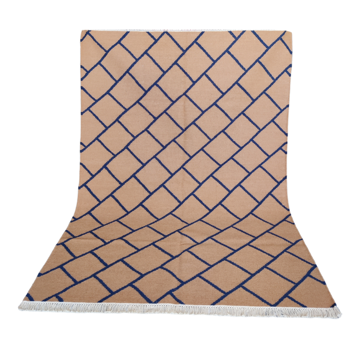 Cotton Wool Kilim Rug Hand Woven Boho Rug