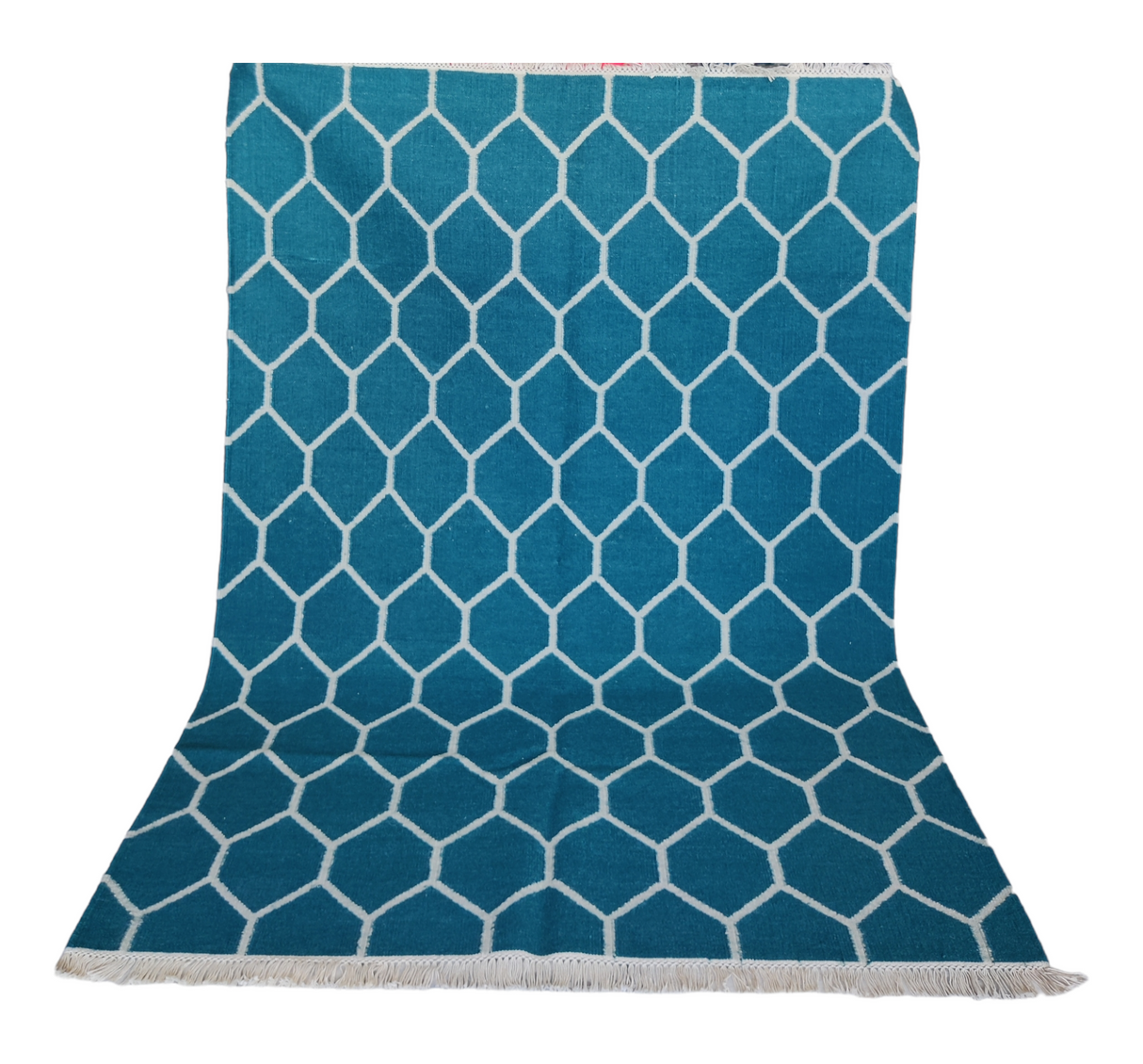 Wool Kilim Rug, Modern Handmade Wool and Cotton Turkish Carpet