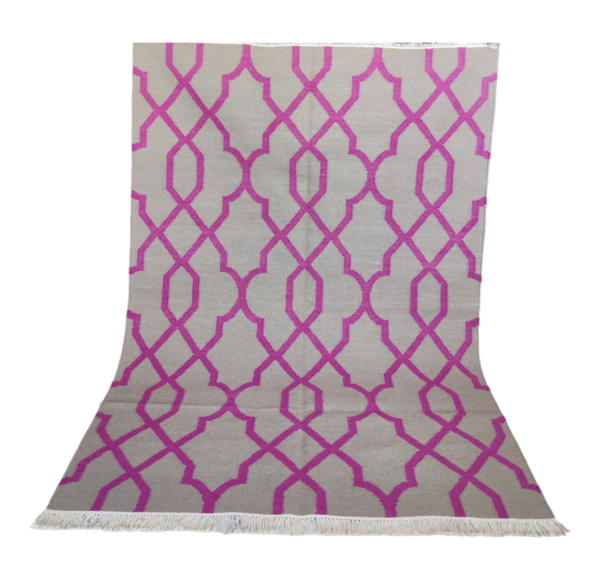 Wool Cotton Kilim Area Rug Vintage woolen rug Bed Side Kilim Rug