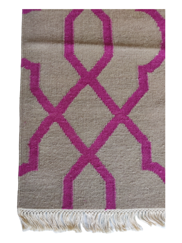 Wool Cotton Kilim Area Rug Vintage woolen rug Bed Side Kilim Rug