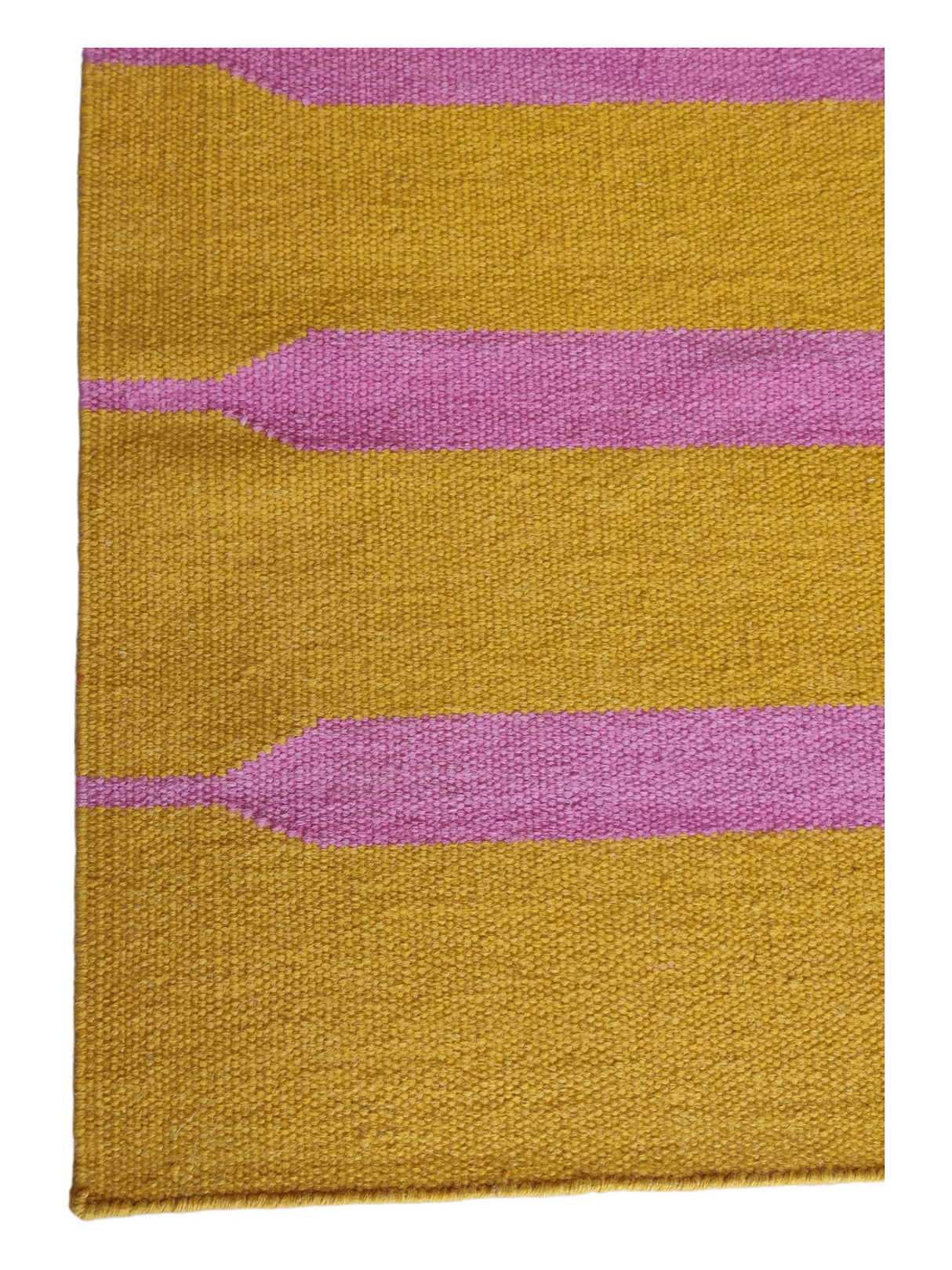 Kilim Flatweave Rug,Yellow Purple Indian Reversible Cotton Wool Rug