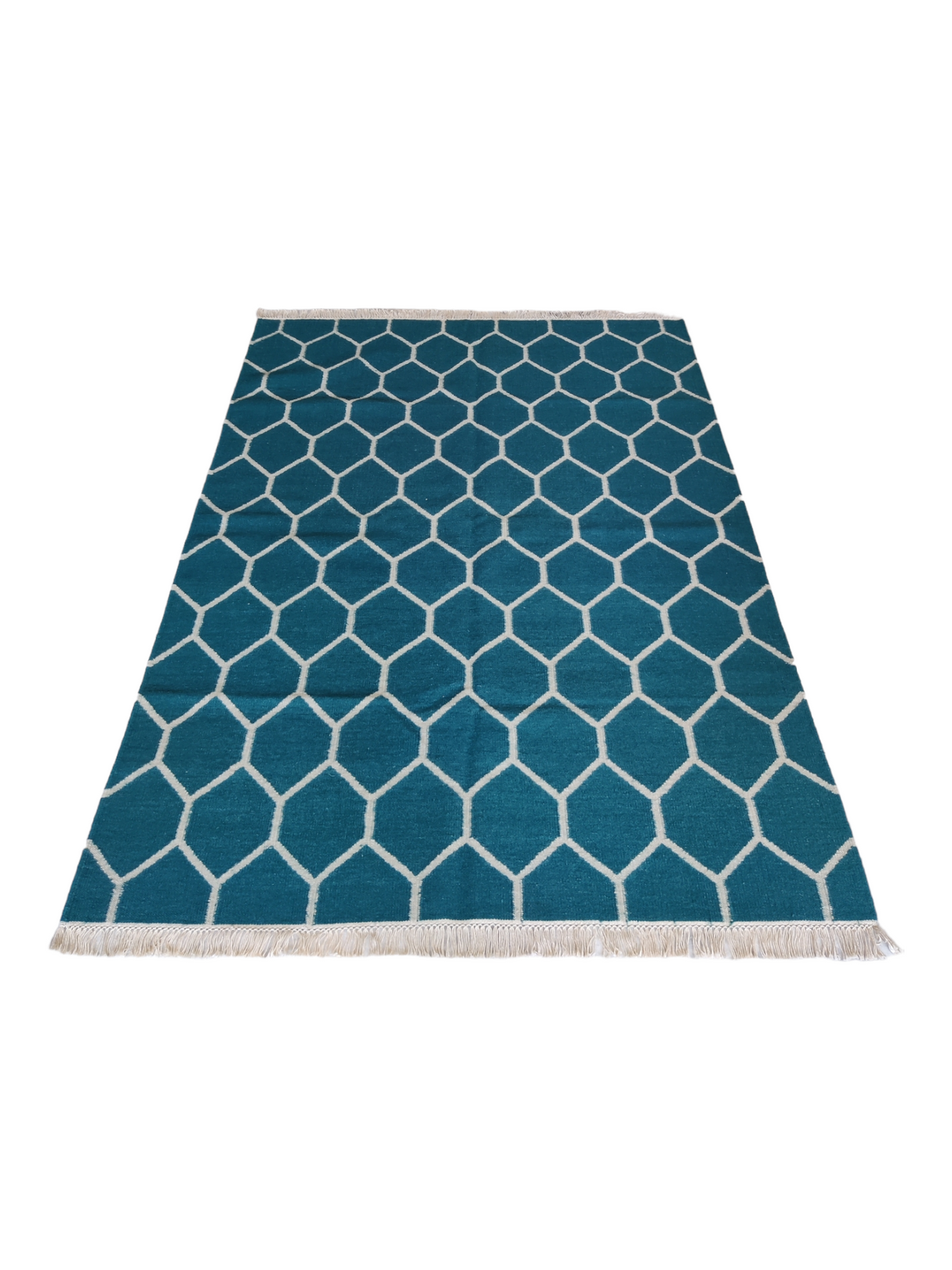 Wool Kilim Rug, Modern Handmade Wool and Cotton Turkish Carpet