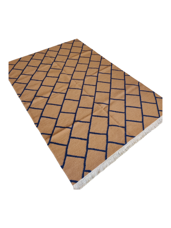 Cotton Wool Kilim Rug Hand Woven Boho Rug