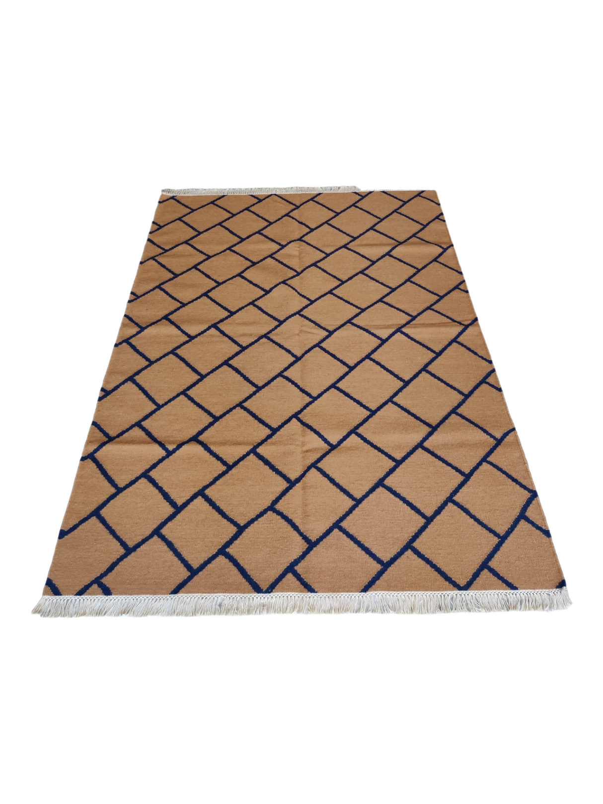 Cotton Wool Kilim Rug Hand Woven Boho Rug