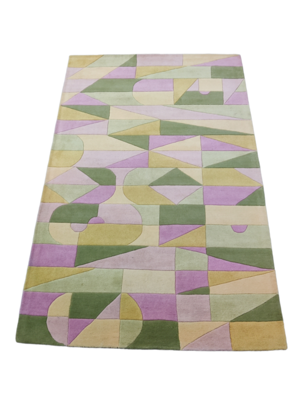 Tufted Wool Carpets, Green And Yellow Purple Hand Tufted Carpet