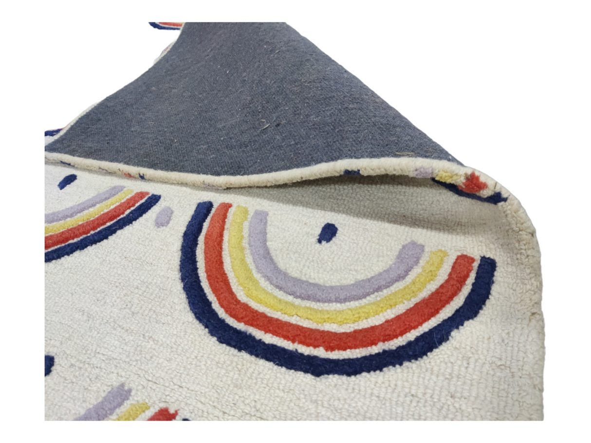 Rainbow Premium Abstract Hand Tufted Multi Designer Wool Rug