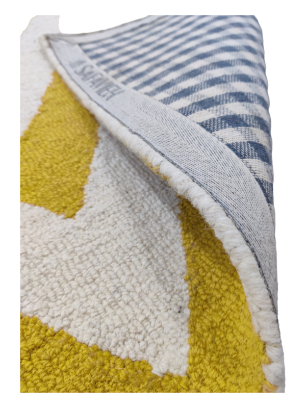 White And Yellow Zigzag Hand Tufted Carpet