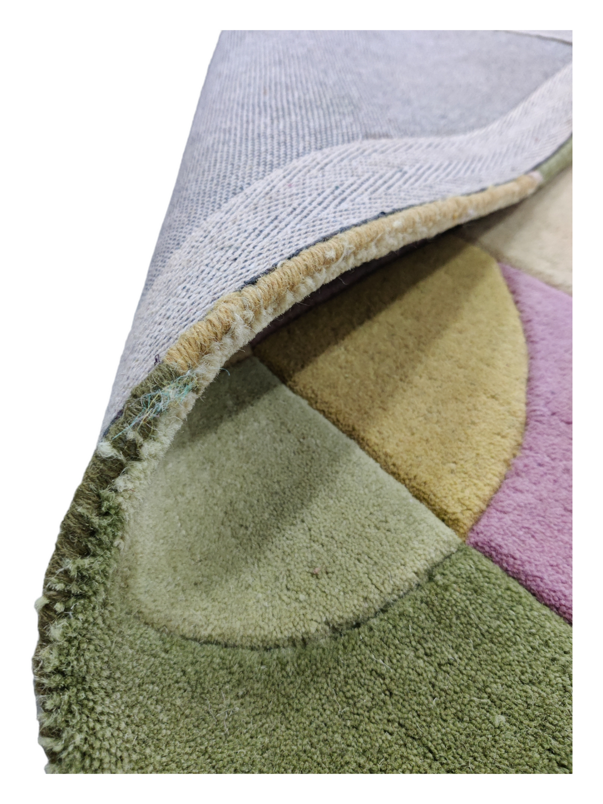 Tufted Wool Carpets, Green And Yellow Purple Hand Tufted Carpet