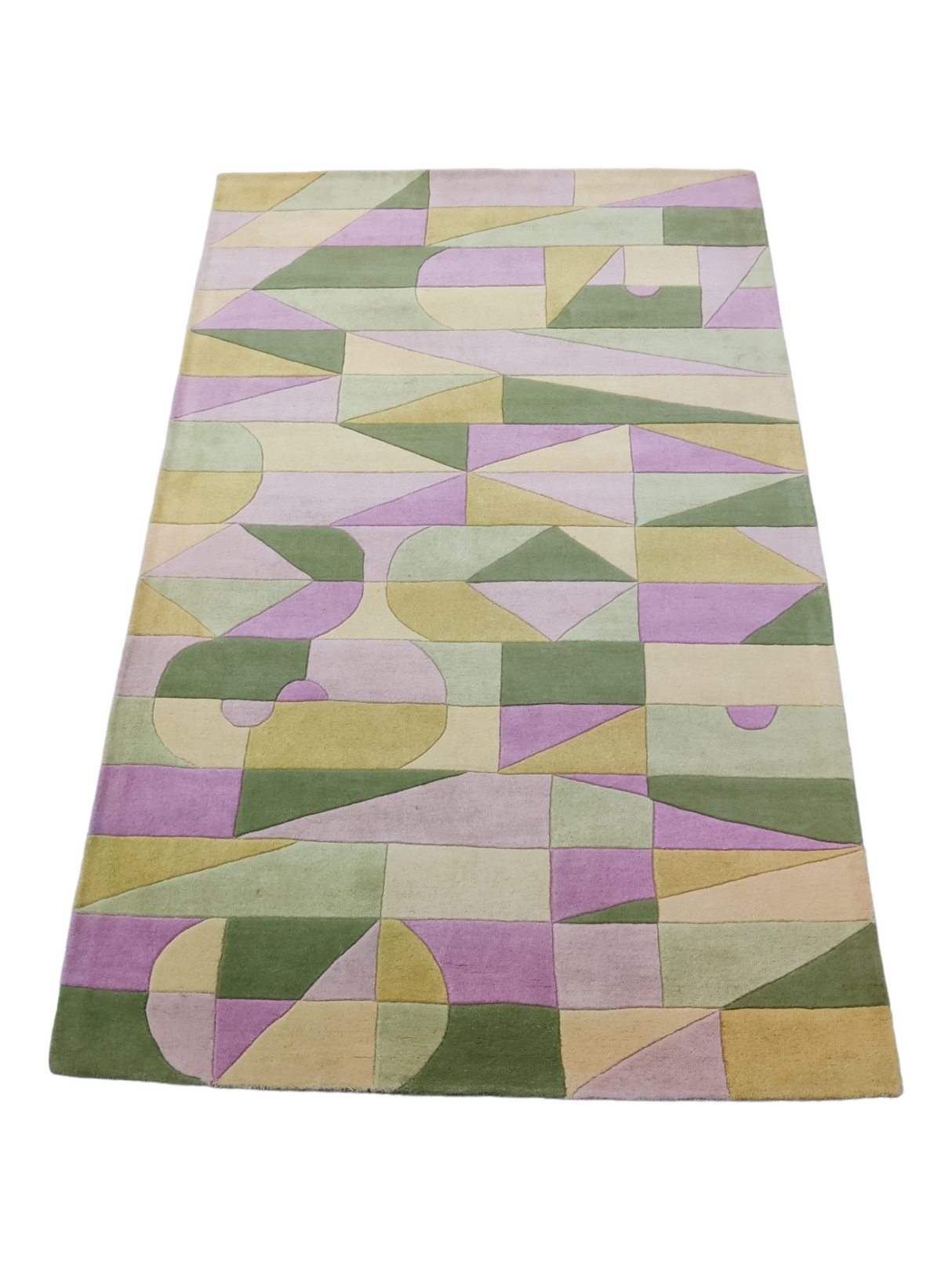 Tufted Wool Carpets, Green And Yellow Purple Hand Tufted Carpet