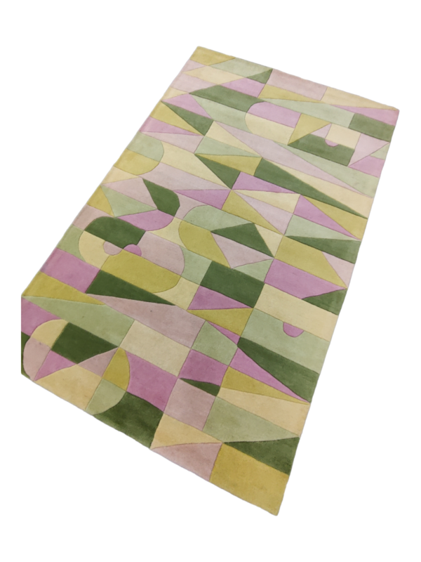 Tufted Wool Carpets, Green And Yellow Purple Hand Tufted Carpet