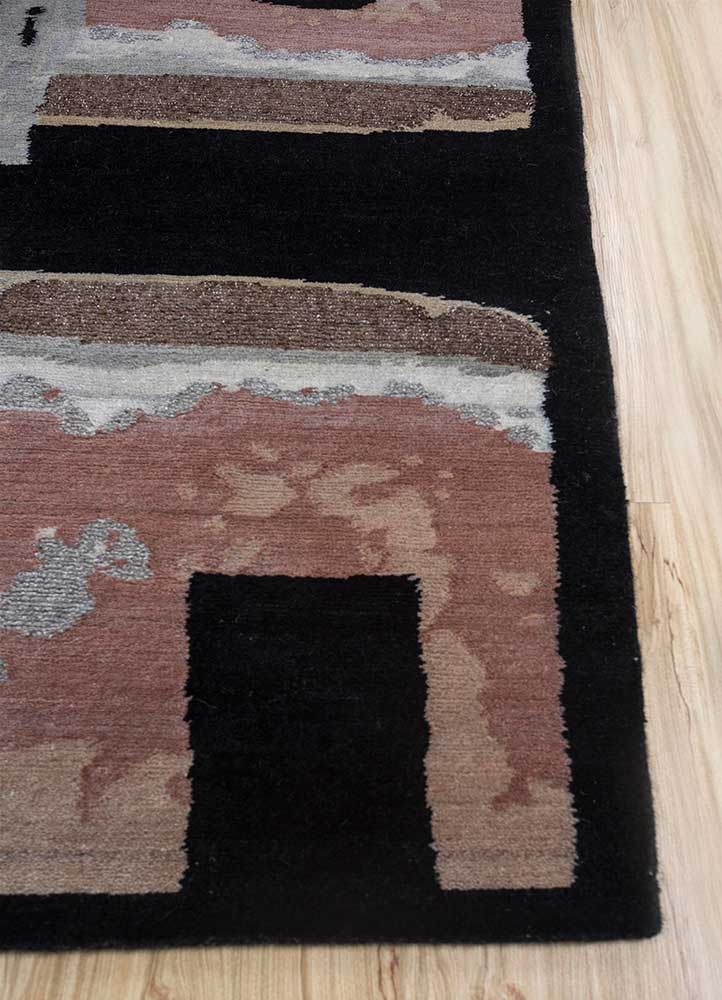 Sthir,Ebony/Ebony Hand Knotted Rugs