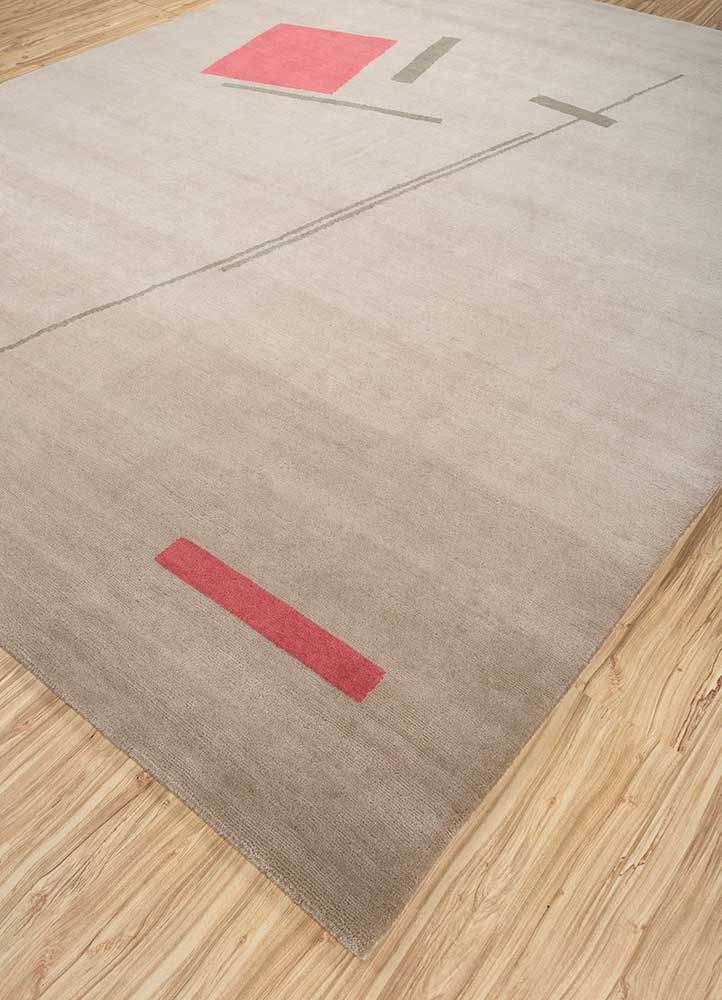 Sthir, Hand Knotted Bamboo Silk Wool Rug